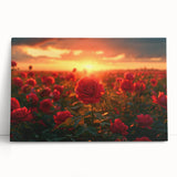 Stretched canvas wall art showcasing a vibrant landscape design with rolling green fields and a clear blue sky, ideal for home decor or office settings.