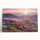 Stretched canvas artwork showcasing a vibrant landscape with rolling green fields and a bright blue sky, perfect for enhancing home decor and creating a serene atmosphere.