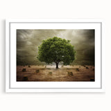 Framed wall art collection featuring serene landscapes and fields, showcasing a white mat and sleek frame, perfect for adding elegance to home decor.