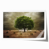 Vibrant rolled canvas print showcasing a serene landscape with lush green fields and a bright blue sky, ideal for home decor and artistic inspiration. Perfect for adding a touch of nature to any room.