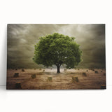 Stretched canvas wall art showcasing a vibrant landscape fields design, featuring lush green hills and a bright blue sky, perfect for enhancing home decor.