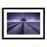 Framed wall art collection showcasing a serene landscape of fields in soft pastel colors, featuring a black frame with a white mat, ideal for home decor.