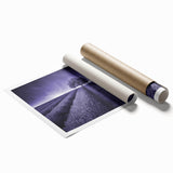 Vibrant rolled canvas print showcasing a serene landscape with golden fields and a clear blue sky, ideal for home decor or art collection, securely packaged in a protective tube.