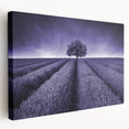 Vibrant landscape wall art featuring fields in rich greens and yellows, displayed as a stretched canvas with a side view, perfect for home decor.
