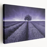 Vibrant landscape wall art featuring fields in rich greens and yellows, displayed as a stretched canvas with a side view, perfect for home decor.