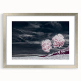 Framed wall art from the Landscapes Fields Design 23 collection, showcasing serene fields in soft colors, featuring a silver mat and elegant frame, ideal for home decor.