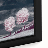 Framed canvas close-up of a vibrant landscape wall art design showcasing lush green fields under a clear blue sky, perfect for home decor enhancement.