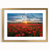 Elegant gold-framed wall art featuring a serene landscape of rolling fields, showcasing soft greens and blues, designed to enhance home decor with a touch of nature-inspired elegance.