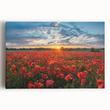 Stretched canvas wall art showcasing a vibrant landscape design with lush fields and a blue sky, ideal for home decor and enhancing living spaces.