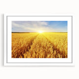 Framed landscape wall art collection featuring vibrant fields design with a white mat, showcasing a modern aesthetic perfect for home decor.