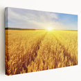 Stretched canvas wall art showcasing a vibrant landscape design with lush green fields and a serene sky, perfect for enhancing home decor and creating a calming atmosphere.