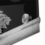 Close-up of a vibrant acrylic glass wall art piece showcasing a beautiful landscape field design, featuring rich colors and intricate details, ideal for home decor.