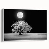 Framed canvas wall art depicting serene landscape fields in soft earth tones, featuring a white frame and an elegant side view for stylish home decor.