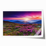 Vibrant landscape wall art print showcasing rolling green fields under a bright blue sky, perfect for home decor. Features a serene and calming design ideal for nature lovers.