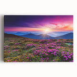 Vibrant stretched canvas wall art showcasing a serene landscape of rolling fields under a bright blue sky, ideal for home decor and interior design inspiration.