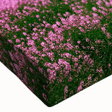 Close-up view of a stretched canvas wall art design showcasing vibrant fields landscape, featuring rich colors and intricate details, perfect for modern decor.