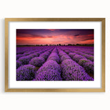 Framed wall art collection featuring a serene landscape design with golden accents and a white mat, ideal for home decor in living spaces.