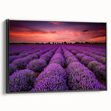 Framed wall art featuring a serene landscape scene with lush green fields and a vibrant blue sky, presented in a sleek black frame for modern decor.