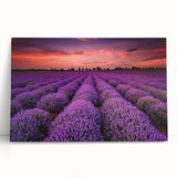 Stretched canvas art piece showcasing a serene landscape of rolling fields under a bright blue sky, perfect for home decor and modern aesthetics.