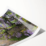 Vibrant rolled print of a serene landscape garden design, showcasing lush greenery and colorful flowers, perfect for home decor or art collection.