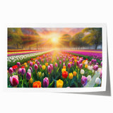 Vibrant rolled print of a landscape garden design showcasing lush greenery and colorful flowers, ideal for home decor and wall art enthusiasts.