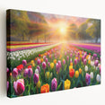 Stretched canvas wall art showcasing a vibrant garden landscape with rich colors and intricate details, perfect for home decor and enhancing any living space.