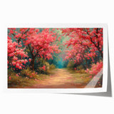 Rolled print of a vibrant landscape garden design, showcasing colorful flowers and greenery, ideal for home decor. Packaged securely in a cardboard tube.