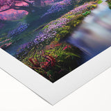 Rolled canvas art print showcasing a vibrant landscape garden design, featuring lush greenery and colorful flowers, ideal for home decor or office settings.