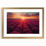 Elegant gold-framed wall art collection showcasing vibrant garden landscapes, complete with a mat for added depth, perfect for home decor enhancement.