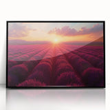 Framed wall art collection showcasing vibrant landscape and garden designs with a sleek black frame, perfect for enhancing home decor aesthetics.