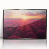 Framed wall art collection showcasing a vibrant landscape design with lush greenery and blue skies, featuring a sleek silver frame that enhances the decor style.