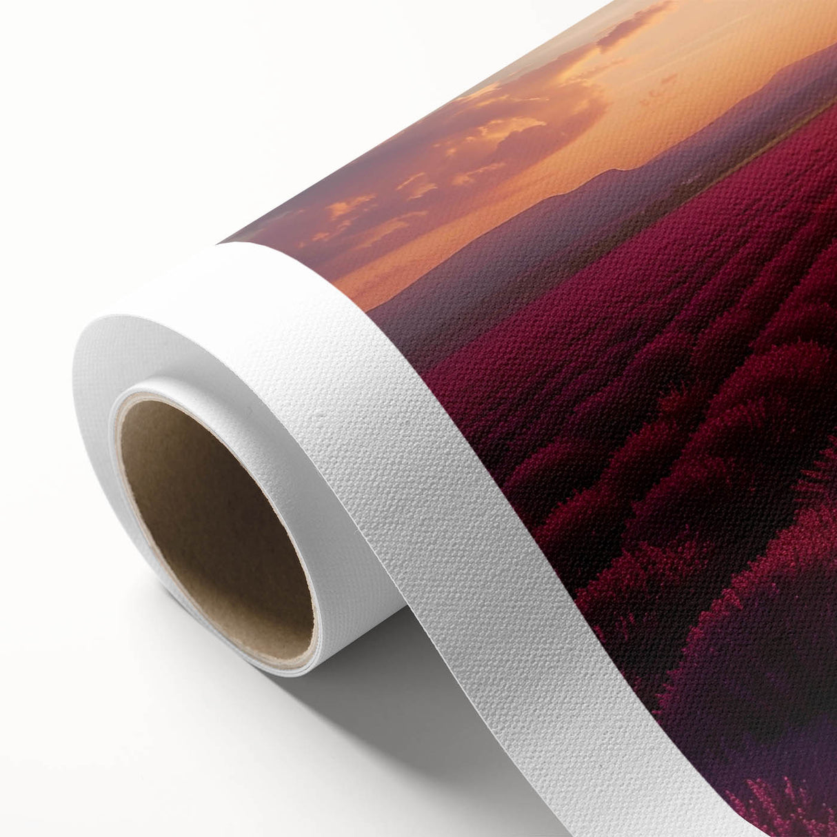 Vibrant rolled canvas showcasing a stunning landscape garden design with rich colors and intricate details, perfect for enhancing home décor and wall art collection.