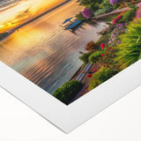 Vibrant rolled canvas wall art showcasing a serene landscape design with lush greenery and soft pastel skies, ideal for enhancing home decor aesthetics.