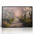 Framed acrylic wall art collection showcasing a stunning landscape and garden design with a sleek black frame, perfect for modern home decor.
