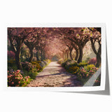 Rolled print showcasing a vibrant landscape garden design, featuring lush greenery and colorful flowers, ideal for home decor or art collections.