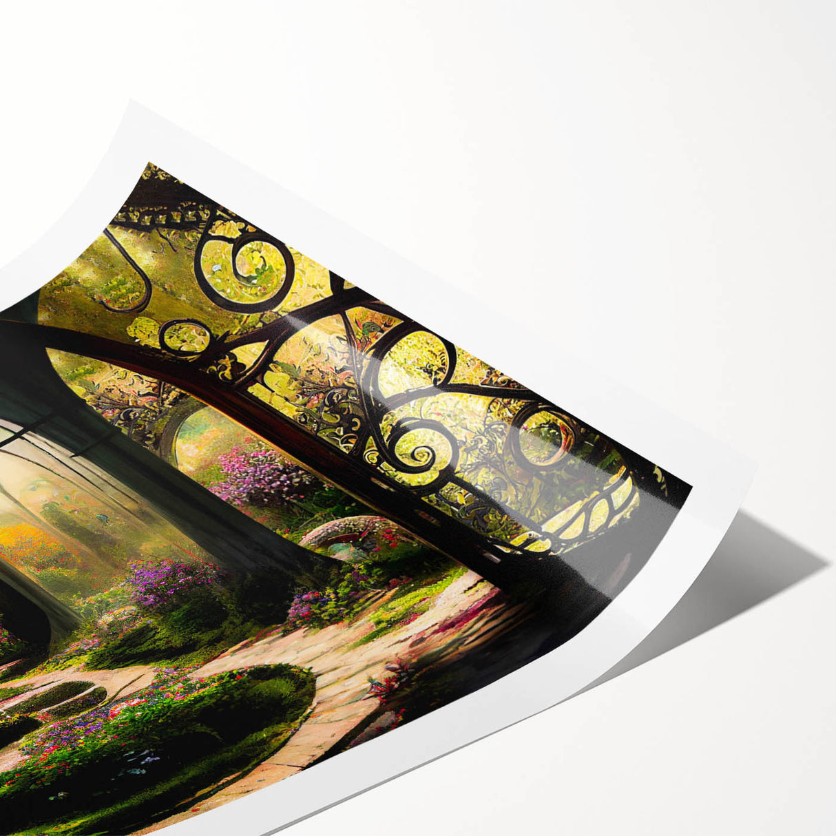 Abstract landscape wall art print showcasing vibrant colors and intricate designs, rolled for easy storage and display, ideal for modern home decor.