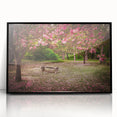 Framed acrylic wall art showcasing a vibrant landscape and garden design, featuring rich colors and intricate details, ideal for modern home decor.