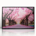 Framed acrylic wall art featuring a stunning landscape garden design with vibrant colors and intricate details, displayed from a black front view. Ideal for home decor.