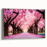 Framed canvas wall art collection showcasing vibrant landscapes and gardens in a silver frame, perfect for enhancing home decor with nature-inspired elegance.