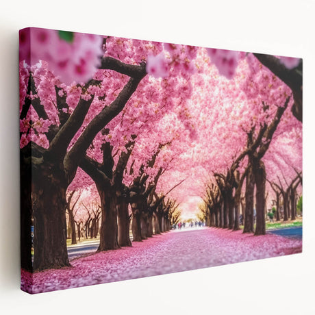Stretched canvas artwork showcasing a vibrant landscape garden design, featuring lush greenery and colorful flowers, ideal for home decor enhancement and aesthetic appeal.