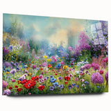 Acrylic glass wall art depicting a serene landscape design with vibrant colors, showcasing intricate details and textures, ideal for modern home decor.