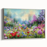 Framed canvas wall art collection showcasing a serene landscape garden design with silver accents, perfect for enhancing home decor and creating a calming atmosphere.
