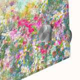 Close-up of a vibrant acrylic glass wall art piece showcasing a stunning landscape garden design, featuring rich colors and intricate details that enhance any interior decor. Perfect for nature enthusiasts seeking to elevate their living space with artistic flair.