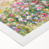 Vibrant rolled canvas showcasing a stunning landscape garden design, featuring lush greenery and colorful flowers, perfect for home decor and interior design enthusiasts.