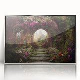 Framed wall art collection showcasing a serene landscape design with vibrant colors and intricate details, featuring a sleek silver frame for an elegant touch.