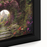 Framed canvas wall art showcasing a vibrant landscape garden design with rich colors and intricate details, ideal for home decor. Perfect for nature lovers.