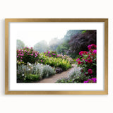 Framed wall art collection showcasing elegant landscape and garden designs with a gold mat, perfect for enhancing home decor. Features a sophisticated front view.
