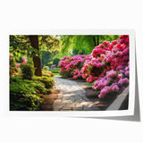 Vibrant rolled print showcasing a stunning landscapes and gardens design, featuring lush greenery and colorful flowers, ideal for home decor or art enthusiasts.