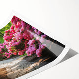 Rolled print showcasing a captivating landscape garden design, featuring vibrant colors and intricate details, ideal for home decor. Packaged securely in a durable tube.