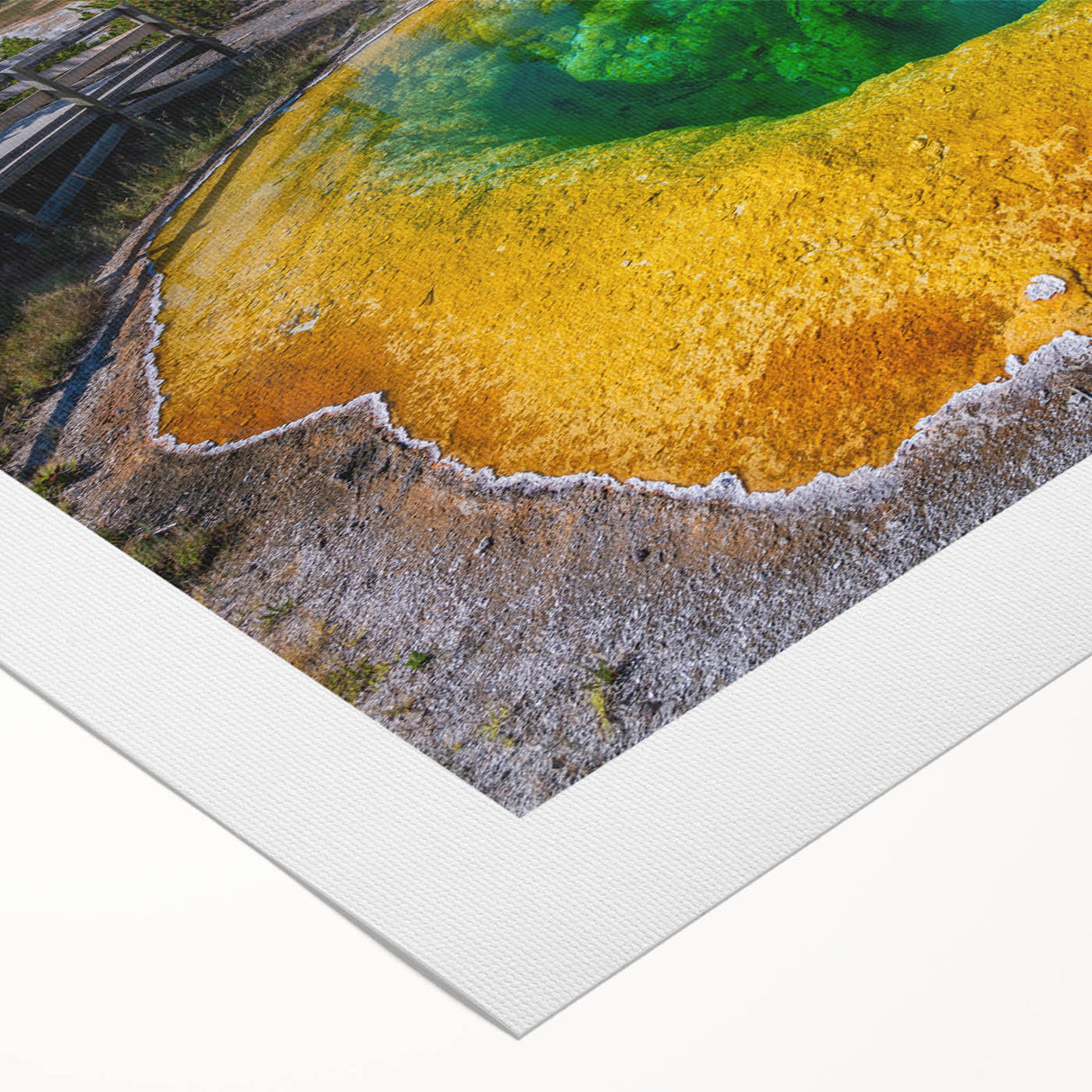 Vibrant rolled canvas artwork showcasing a stunning geyser landscape design, featuring rich colors and intricate details, ideal for home decor enhancement.